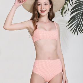 Orange / White Seersucker Bikini Set 